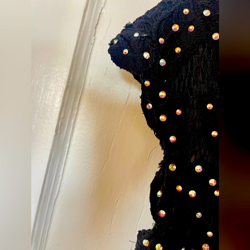 Jovani Rhinestone Gown, open low back, worn once, medium flowing train, like new - Picture 12 of 15